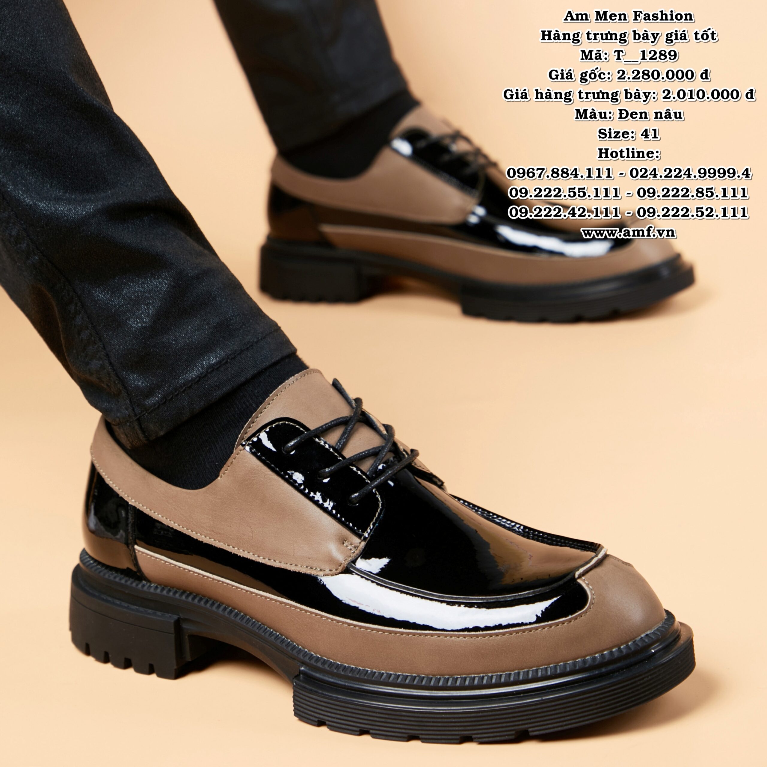 T1289 - Màu: Đen nâu - Size: 41